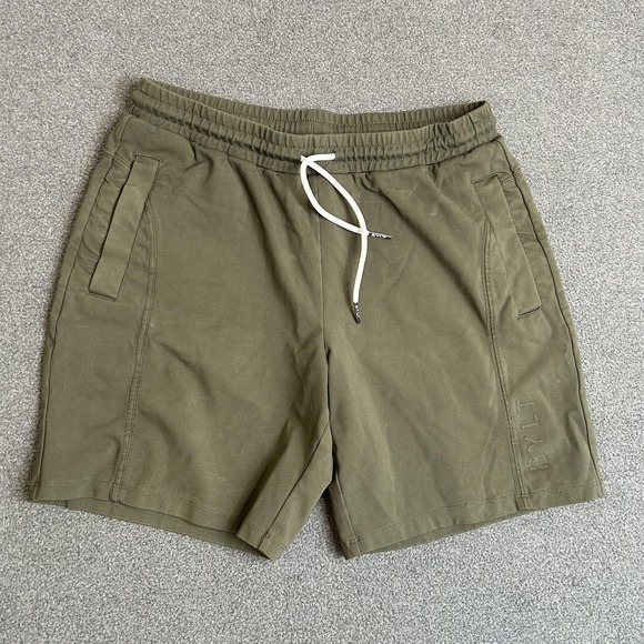 BYLT Basics Other - BYLT Shorts Men's M Green Elastic Stretch Athletic Drawstring Pockets 7 Inseam